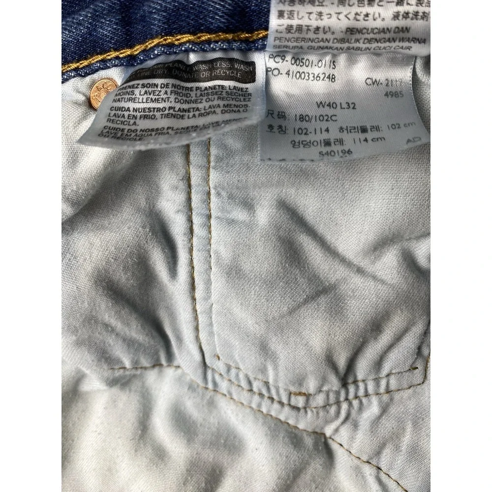 Levi's 501 Original Fit Button Fly Jeans Men's 40x32 Measured 38x29 Dark Wash